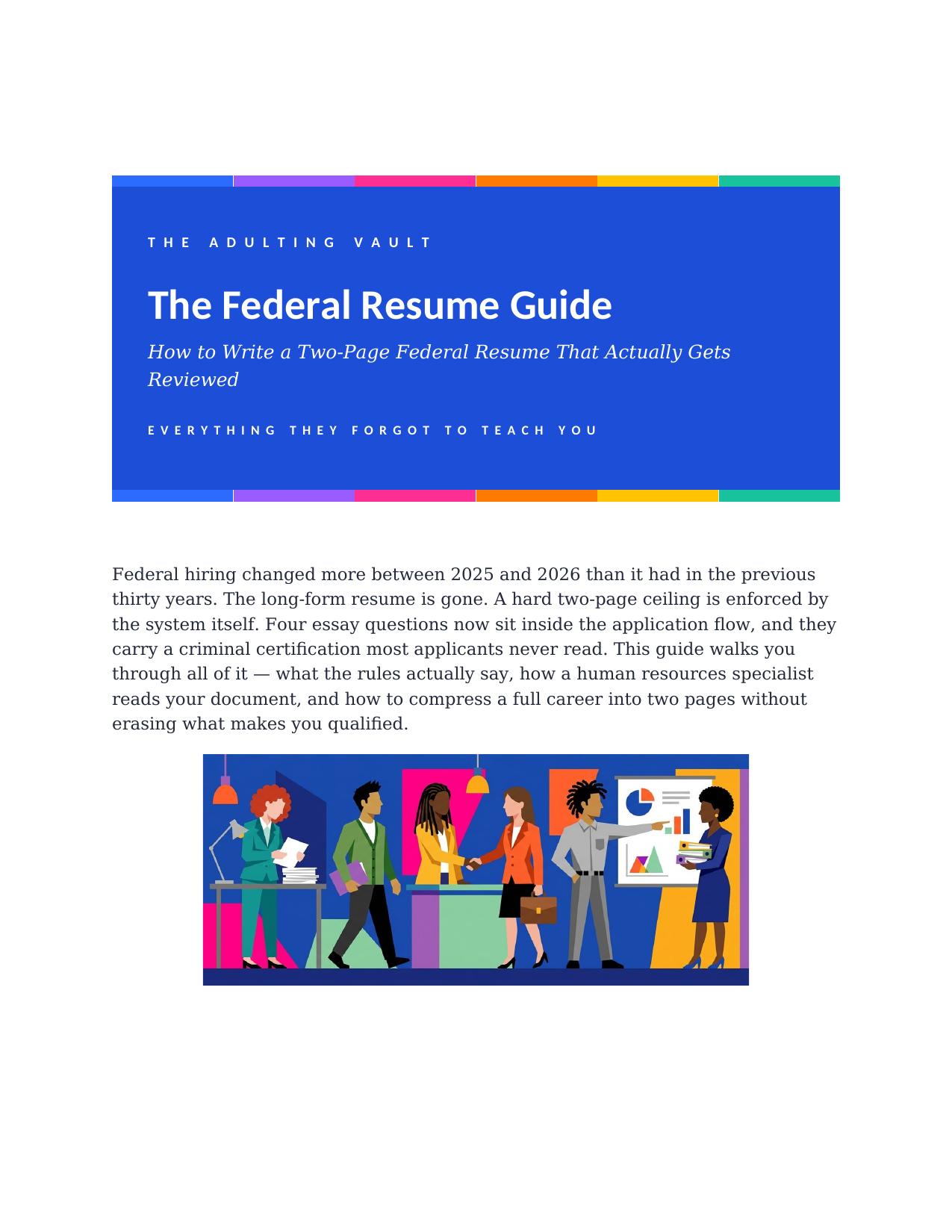 Federal Resume Guide cover
