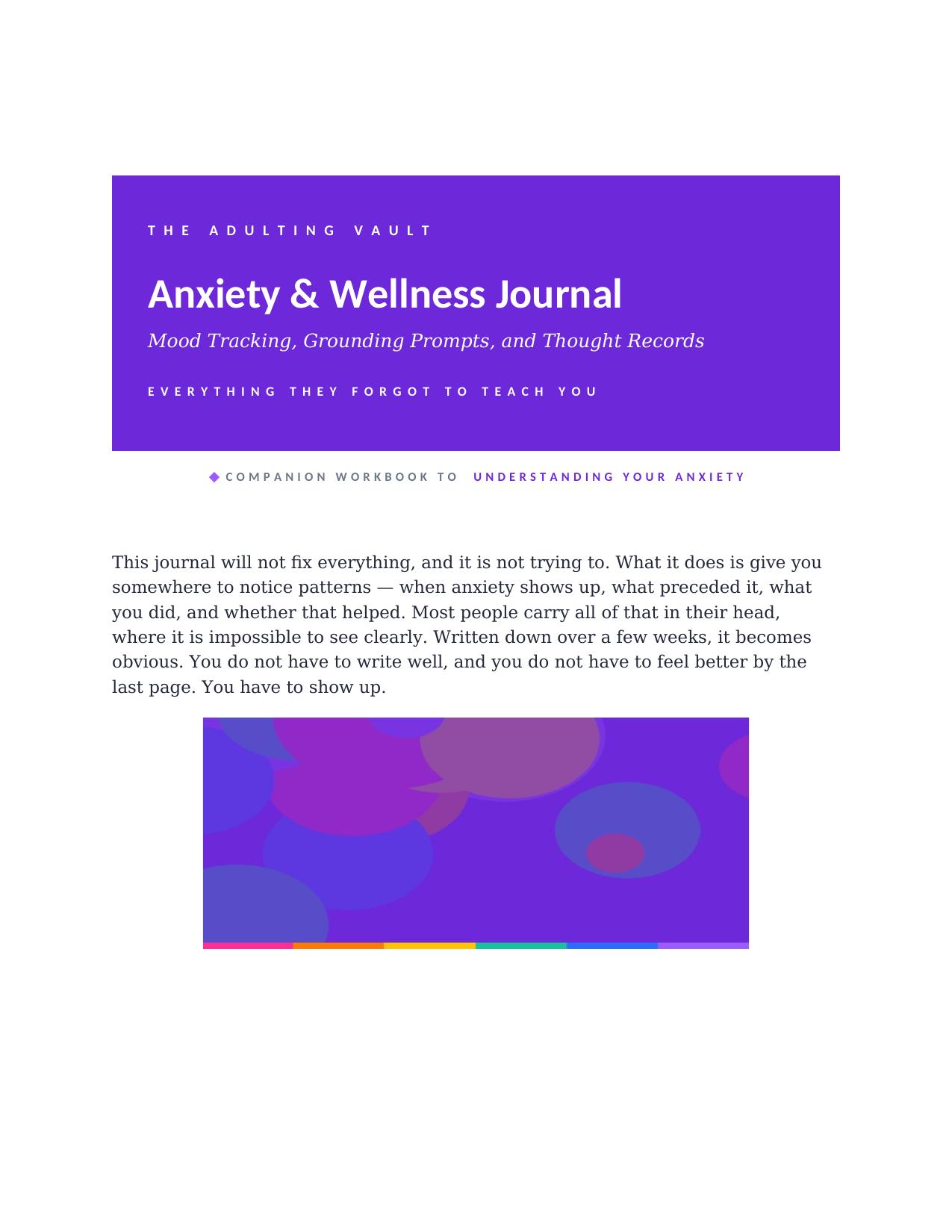 Anxiety & Wellness Journal cover