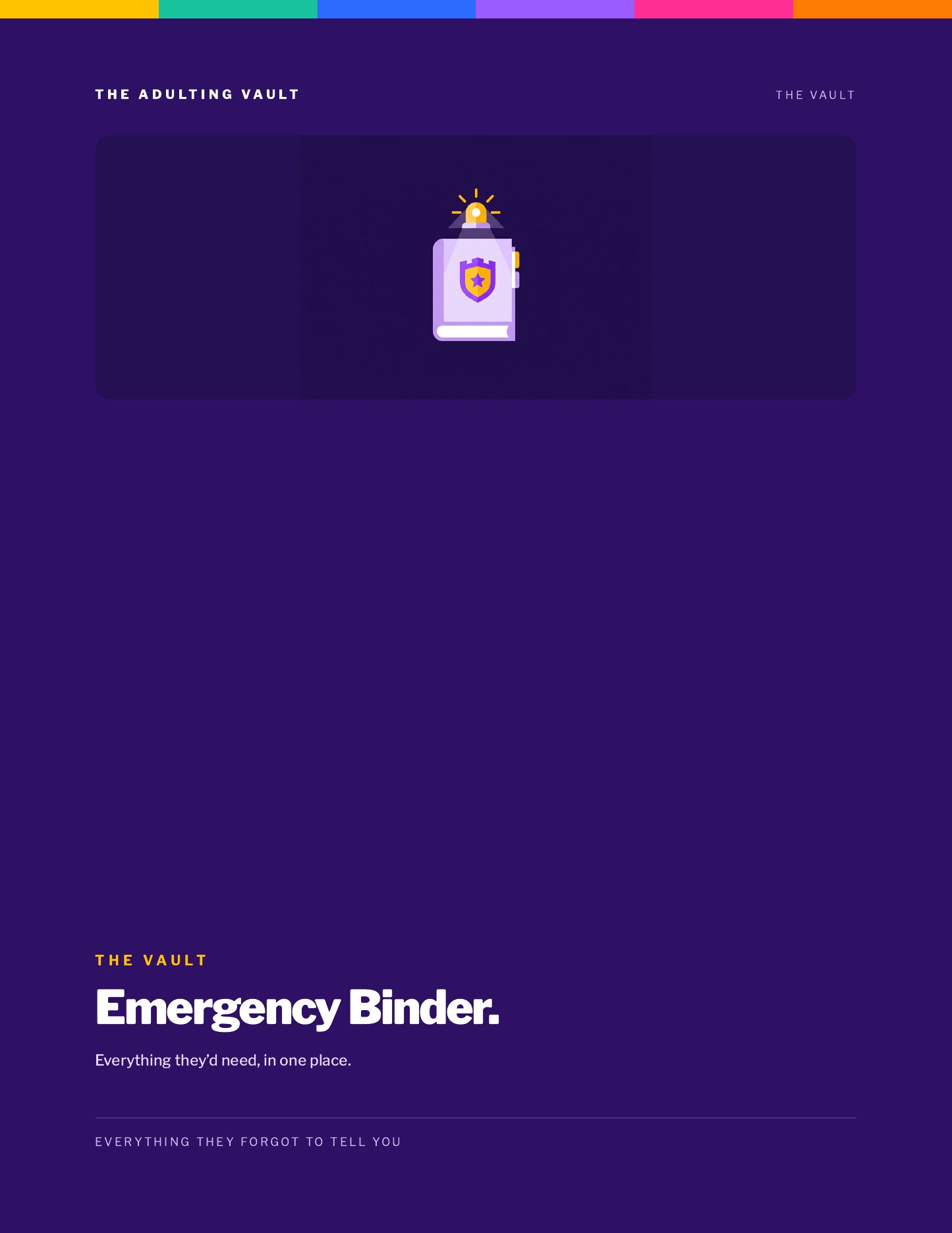 Emergency Binder cover